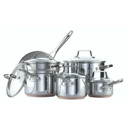Serray 12-Piece 5-Ply Copper Core Stainless Steel Cookware Set